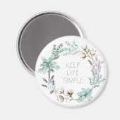 Bauernhof Baumwolltypografie - Behalt Life Simple Magnet (Vorderseite/Rückseite)