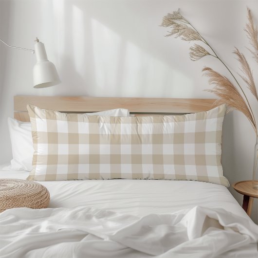 Bauernhof Beige Rustic Gingham Karo Kariert Seitenschläferkissen