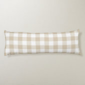 Bauernhof Beige Rustic Gingham Karo Kariert Seitenschläferkissen (Rückseite)