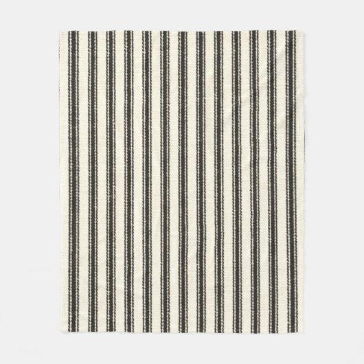 Bauernhof Black Ticking Strips Fleecedecke (Vorderseite)