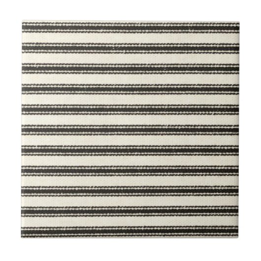 Bauernhof Black Ticking Strips  Fliese (Vorderseite)