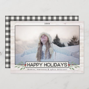 Bauernhof Black & White Buffalo Karo Feiertagskarte