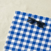 Bauernhof Blau und Weiß Gingham Kariert Monogram Strandtuch (Beispiel)