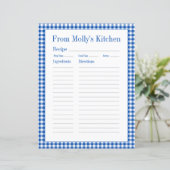 Bauernhof Blau und Weiß Gingham Karierte Rezeption (Stehend Vorderseite)