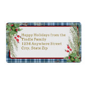 Bauernhof Blue Gingham Holly Christmas Return (Vorne)