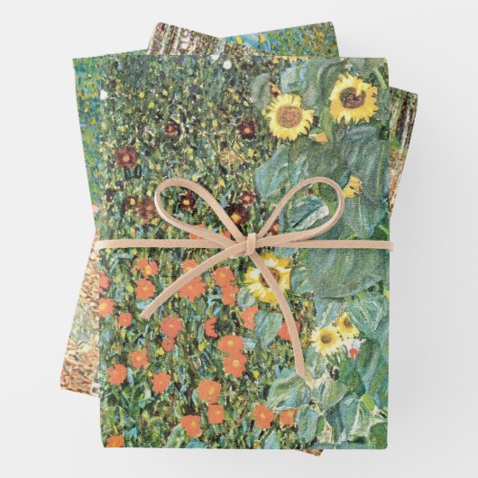 Bauernhof & Blumengarten & Birke von Gustav Klimt Geschenkpapier Set (Beispiel)