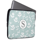 Bauernhof Blumengrün Monogramm erste Laptopschutzhülle (Vorne Rechts)