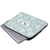 Bauernhof Blumengrün Monogramm erste Laptopschutzhülle (Vorne Knopf)