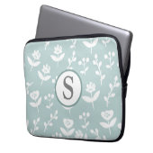 Bauernhof Blumengrün Monogramm erste Laptopschutzhülle (Vorderseite Links)