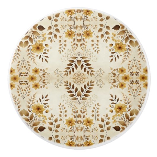 Bauernhof Blumenmuster Keramikknauf (Vorderseite)