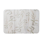 Bauernhof Botanisches Weißholz Rosa Rustikale Blät Badematte (Vorderseite)