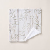 Bauernhof Botanisches Weißholz Rosa Rustikale Blät Badhandtuch Set (Waschlappen)