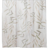 Bauernhof Botanisches Weißholz Rosa Rustikale Blät Duschvorhang (Vorderseite)
