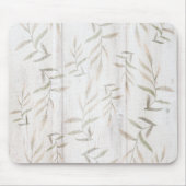 Bauernhof Botanisches Weißholz Rosa Rustikale Blät Mousepad (Vorne)