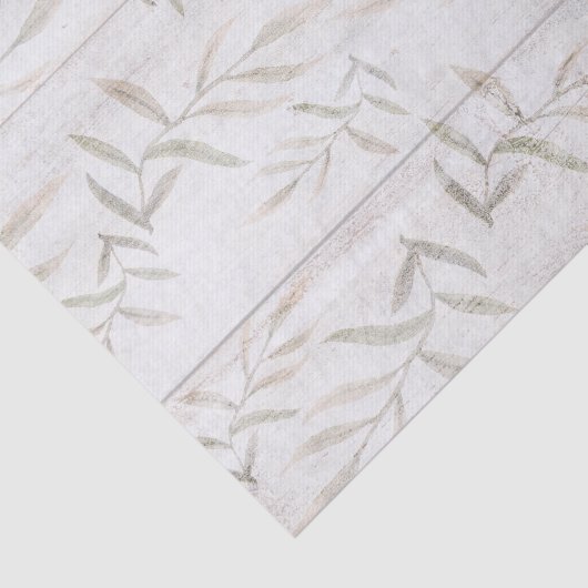 Bauernhof Botanisches Weißholz Rosa Rustikale Blät Seidenpapier (Ausschnitt)