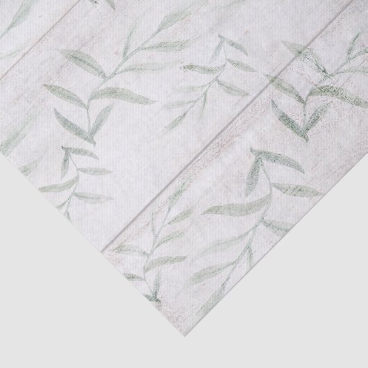 Bauernhof Botanisches Weißholz Rustikale Blätter Seidenpapier (Ausschnitt)