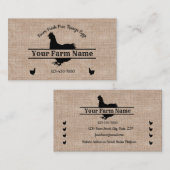 Bauernhof Burlap Chicken Split Monogram Egg Visitenkarte (Vorne/Hinten)