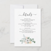 Bauernhof Cotton Eukalyptus Wedding Details Card