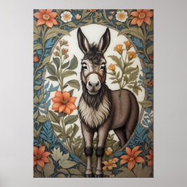 Bauernhof Donkey William Morris Inspiriert Poster