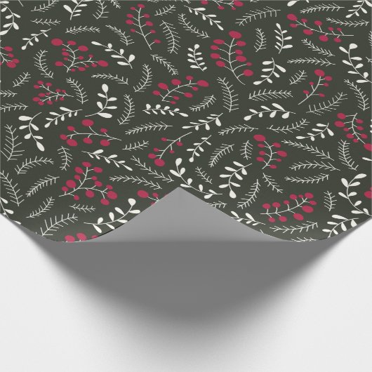 Bauernhof dunkle Kiefer rustikale Laubbaumstruktur Geschenkpapier (Ecke)