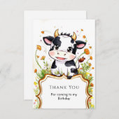 Bauernhof Einfache Kuh Geburtstag Dankeskarte (Vorne/Hinten)