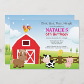 Bauernhof Einladung Land Barnyard Party (Vorne/Hinten)