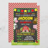 Bauernhof Einladung zum Geburtstag / Barnyard Part (Vorne/Hinten)