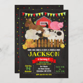 Bauernhof Einladung zum Geburtstag / Barnyard Part (Vorne/Hinten)