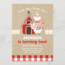 Bauernhof-Einladungs-Geburtstagaltes McDonald-Land