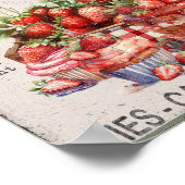 Bauernhof Erdbeere Desserts DIY Küche Poster (Ecke)