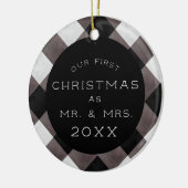 Bauernhof Erster Weihnachtsmann & Frau Neuvermählt Keramik Ornament (Links)