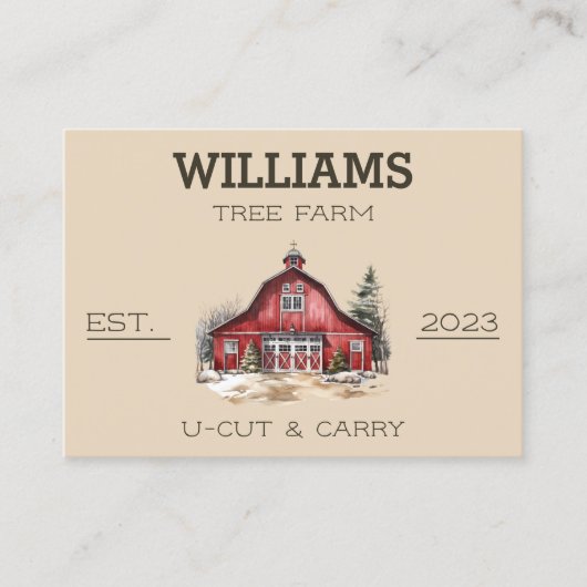 Bauernhof Evergreen Barn Visitenkarte (Vorderseite)
