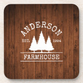 Bauernhof Familienname Rustikaler Wald Getränkeuntersetzer (Vorderseite)