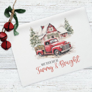 Bauernhof Farmy & Bright Country Christmas Geschirrtuch