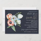 Bauernhof Floral Anemone Grüne Brautparty Einladung (Vorderseite)