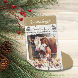 Bauernhof Floral Hereford Kühe Weihnachtsfest Stru Kleiner Weihnachtsstrumpf