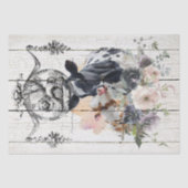 Bauernhof Floral Holstein Kühe Seidenpapier (Vorderseite)