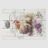 Bauernhof Floral Leghorn Hühner Seidenpapier (Vorderseite)