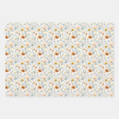 Bauernhof Florals auf Weiß Geschenkpapier Set (Vorderseite)