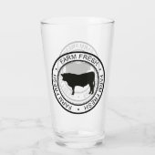 Bauernhof Fresh Bull Cow Silhouette Glas (Rückseite)