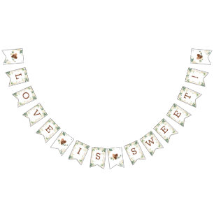 Bauernhof Fresh Rustic Monogram Liebe is Sweet Wimpelkette