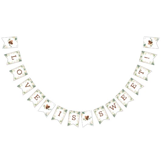 Bauernhof Fresh Rustic Monogram Liebe is Sweet Wimpelkette (Alle)