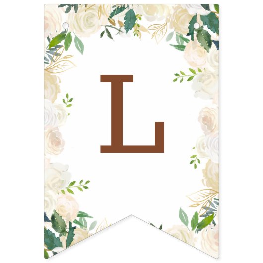 Bauernhof Fresh Rustic Monogram Liebe is Sweet Wimpelkette (Zweite Fahne)