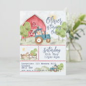 🚜 🎉 Bauernhof Freunde zum Geburtstag Einladung (Stehend Vorderseite)