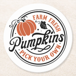 Bauernhof Frische Kürbis, wählen Sie Ihre eigene Runder Pappuntersetzer