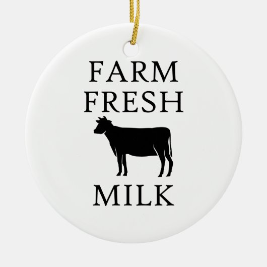 Bauernhof-frische Milch, Kuh Keramik Ornament (Vorne)