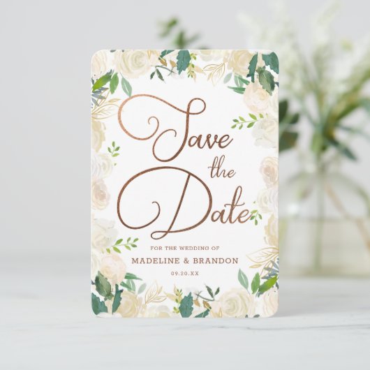 Bauernhof Frische Rustikale Landflorale Farbe Save The Date (Stehend Vorderseite)