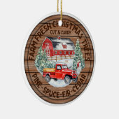 Bauernhof Frische Weihnachtsbäume doppelseitig Keramik Ornament (Rechts)