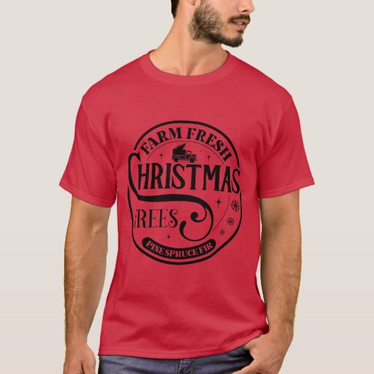 Bauernhof Frische Weihnachtsbäume Pine Spruce Fir T-Shirt (Vorderseite)