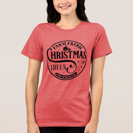 Bauernhof Frische Weihnachtsbäume Pine Spruce Fir Tri-Blend Shirt (Vorderseite)